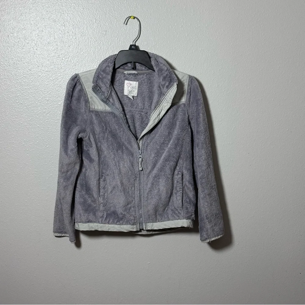 The children’s place Kids Girls Full Zip jacket gray fleece size M (7/8)‎